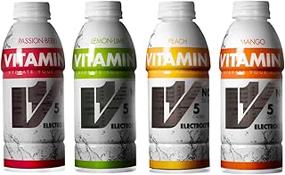 VITAMIN 1 Hydration Drink, Electrolyte Vitamin Water Variety Pack, 16.9 Ounce (Pack of 12) - Mango, Peach, Lemon-Lime, and Passion-Berry Natural Fruit Flavors