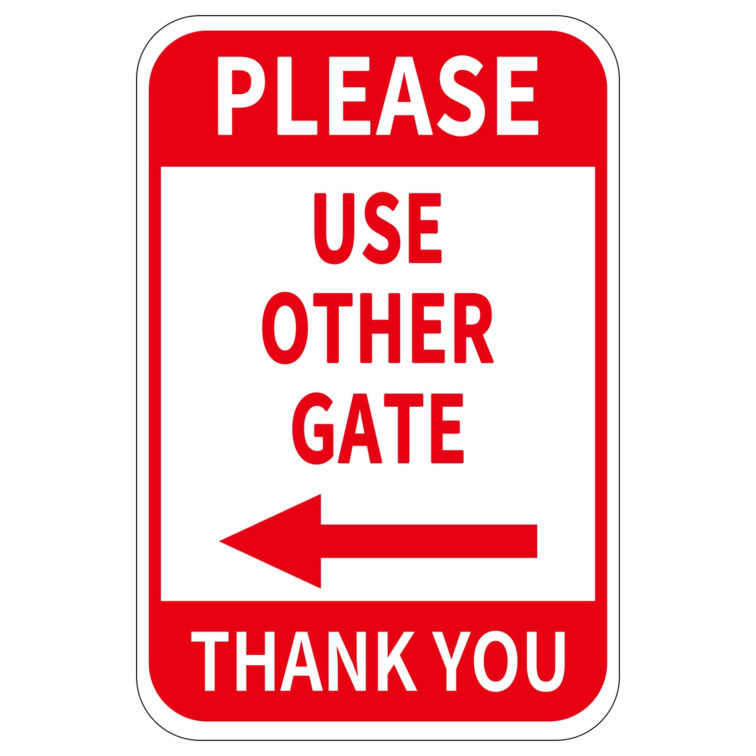 Please Use Other Gate Sign Aluminum 12x8 Inch Left Arrow Metal Waterproof for Entrance Outdoor Business Office 2 Pack