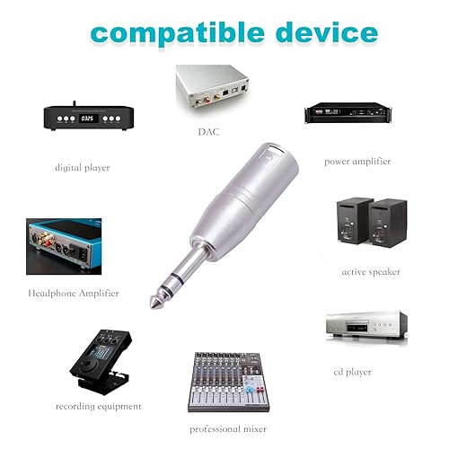 Miniatura 3 de Paquete de 4 adaptadores TRS a XLR de 1/4 pulgadas, adaptadores equilibrados de 1/4 pulgadas macho a XLR macho