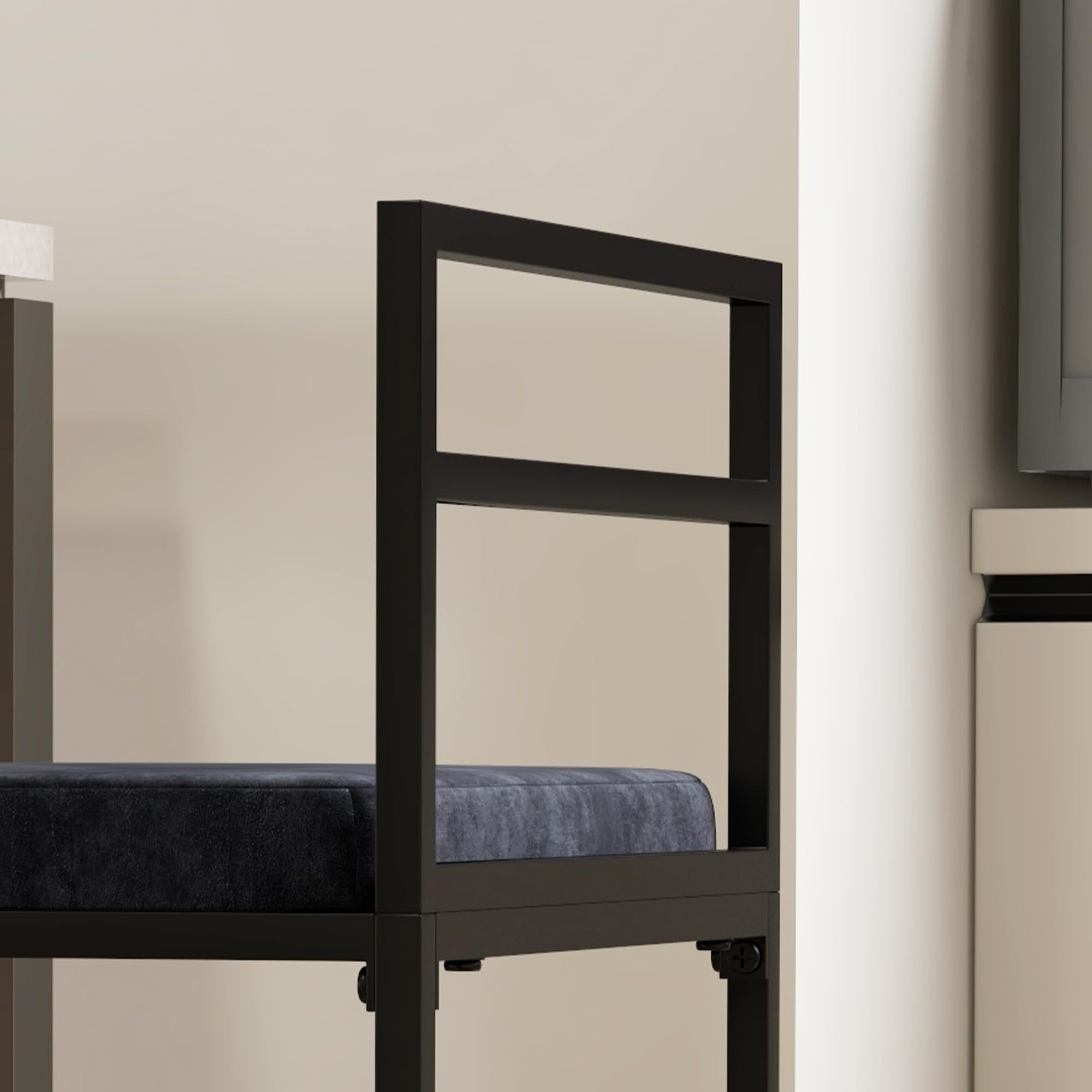 HOMCOM Lot de 2 Chaises Hautes, Chaises de Bar, 74H cm, Noir