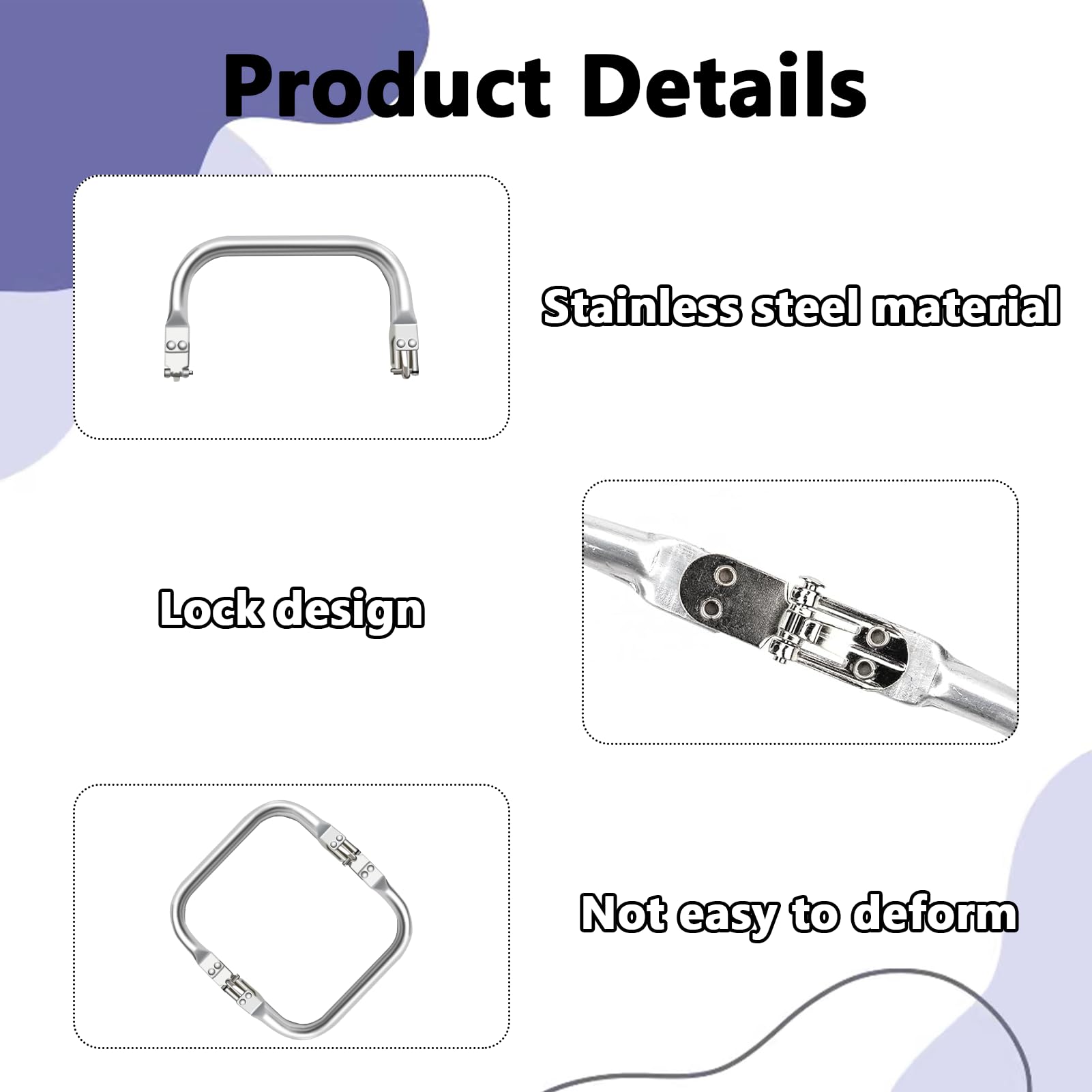 Cadres En Aluminium Pour Sacs DIY - Lot De 4, Avec Fermoir, Pour Sac à Main Ou Portefeuille - 4