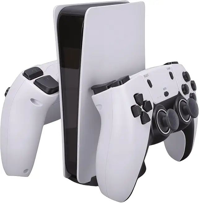 Generic 4K HD Output Wireless Gaming Console with Dual Controllers Plug and Play for Family Entertainment ABS White 2.4G (128GB)