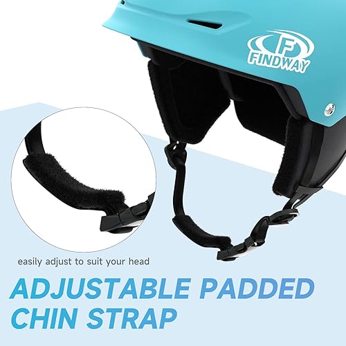 Miniatura 7 de Findway Casco de snowboard actualización Casco de esquí para adultos, apto para gafas carcasa de ABS duradera, espuma EPS protectora y ajuste