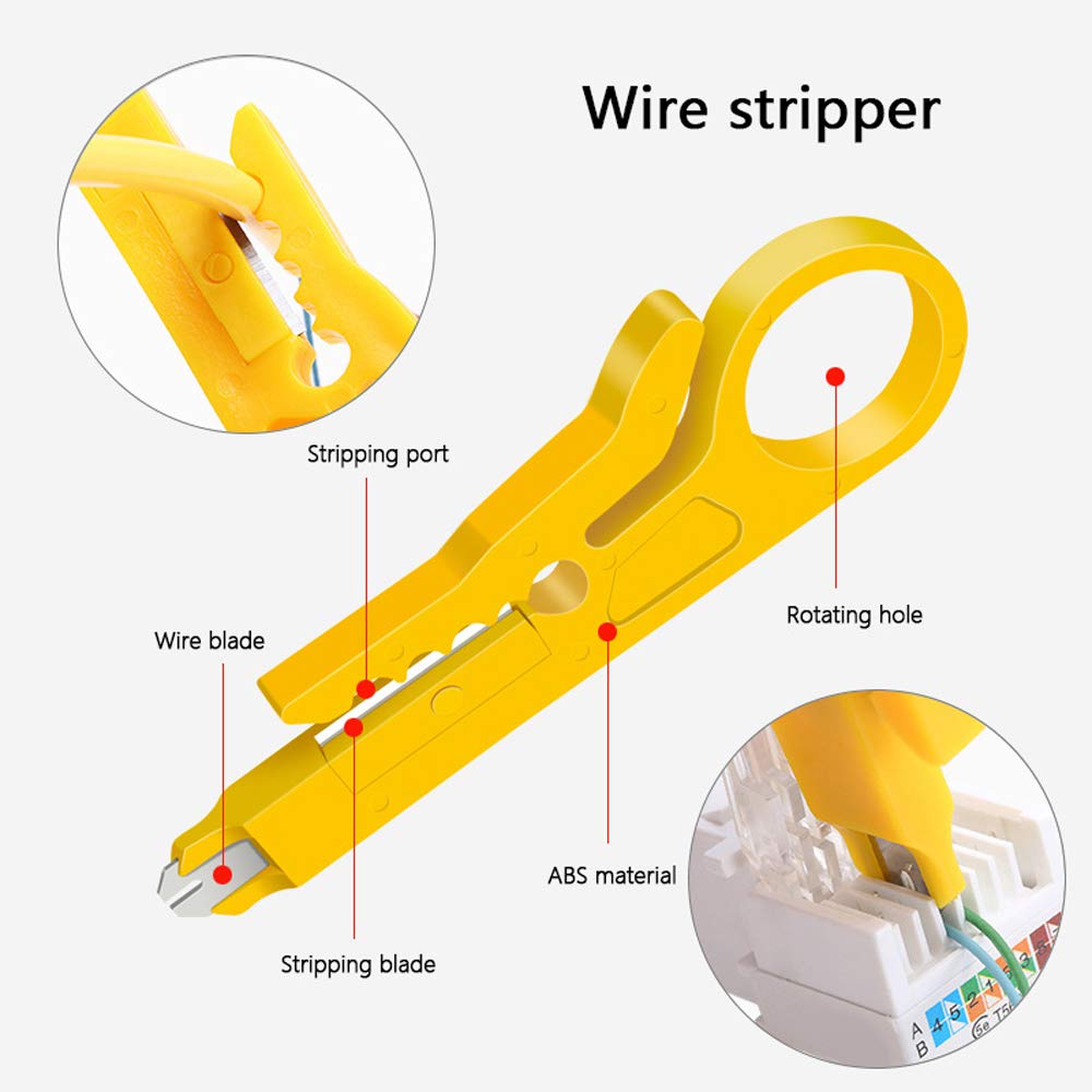 Handskit, kit di pinze per crimpatura e crimpatura di rete RJ45 RJ11 RJ12 con tester per cavi