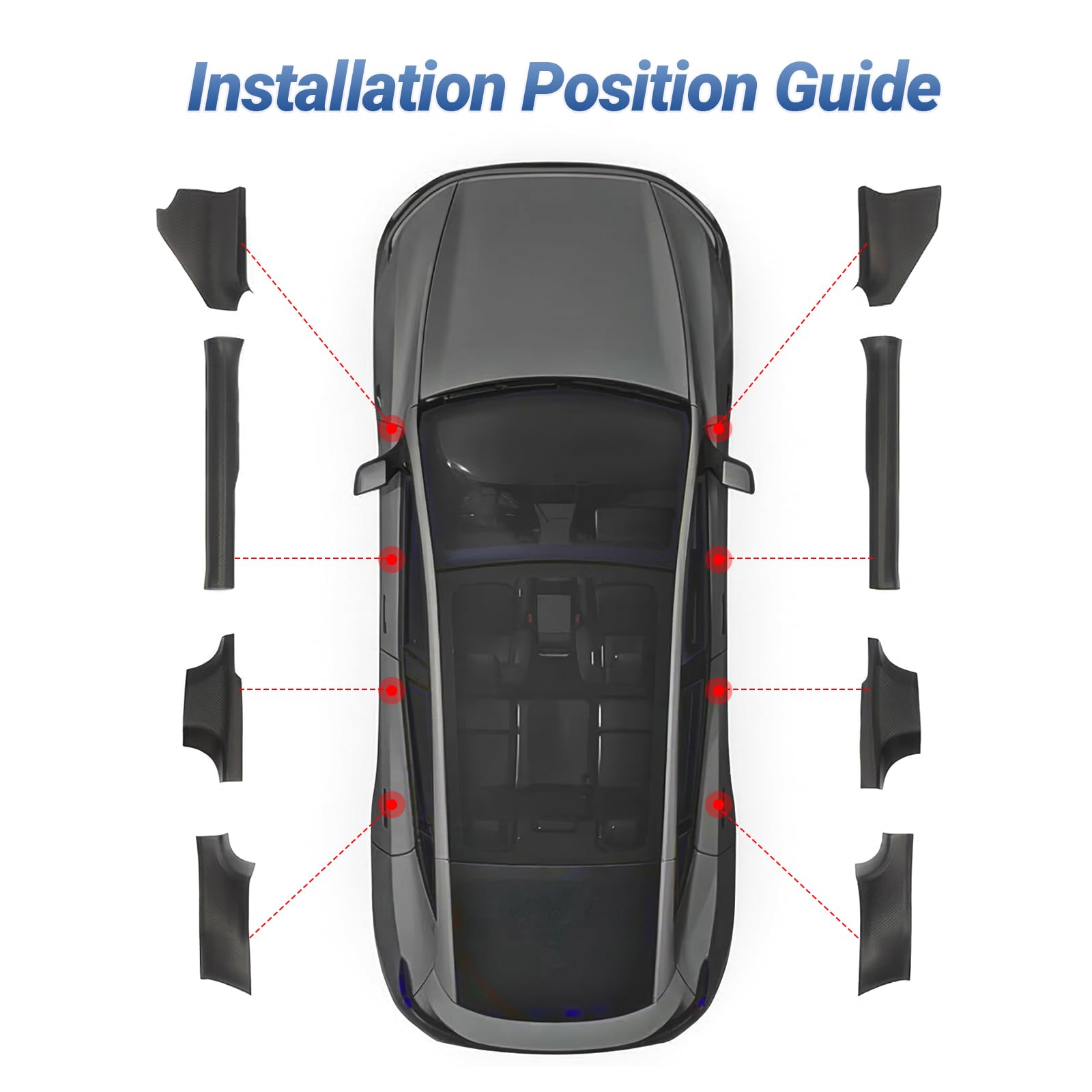 8 protectores de umbral de puerta para Tesla Model Y J2025 Juniper, protección contra salpicaduras de fuerte dureza