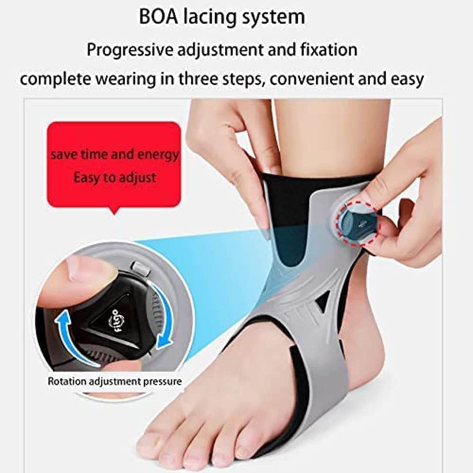 Ortesis de Caída del Pie Corrector de Tobillo Apoyo de Protección Férula de Corrección Gota Derecha o Izquierda Faja de Pie Fascitis Plantar Alivio de la Tendinitis de Tobillo y Aquiles,Left,L