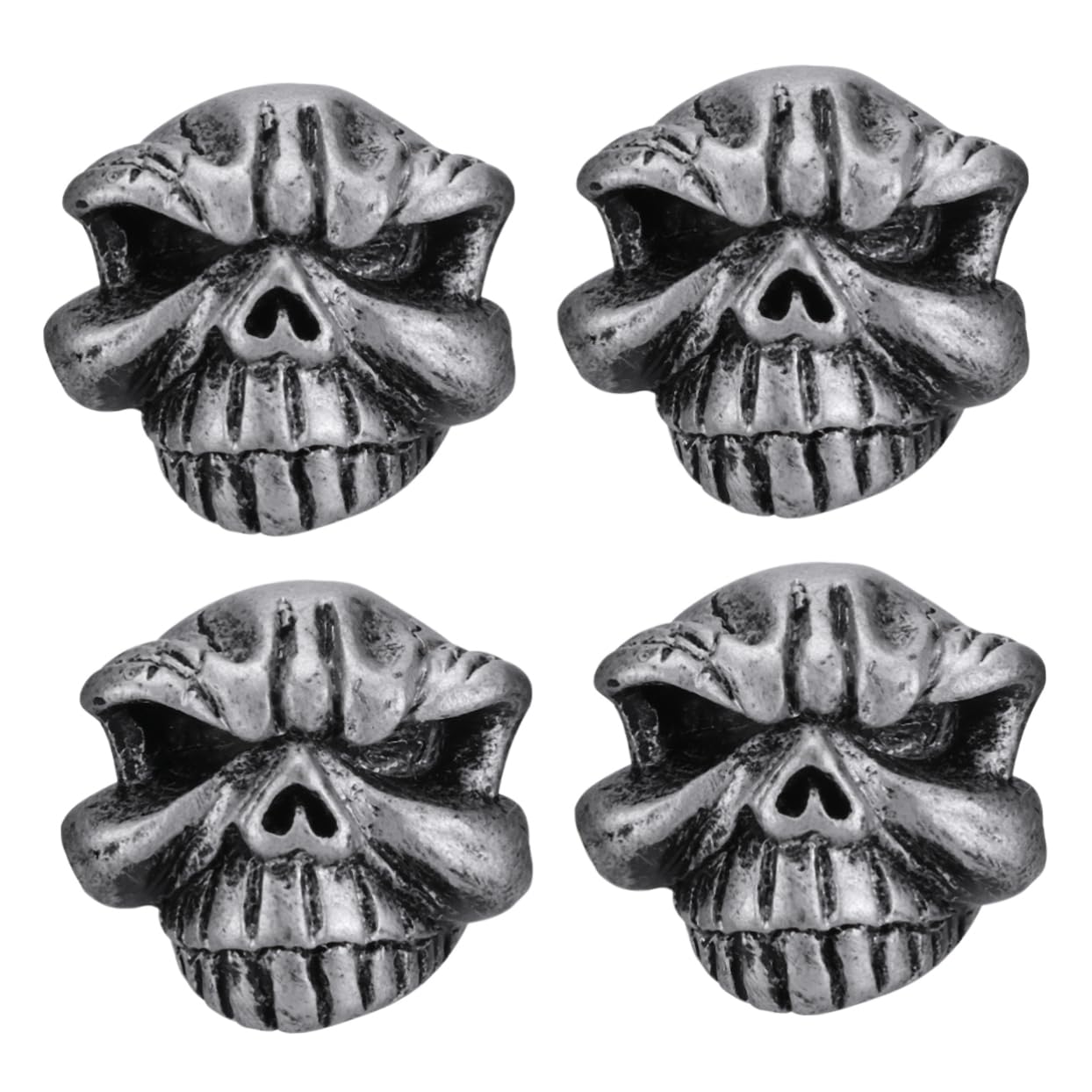 GLEAVI 3sätze Skull Ventilkappen Für Motorräder Und Fahrräder Kreatives Design Silber Schützt Vor Schmutz Und Feuchtigkeit Einfache Installation Zubehör Für Biker Und Radfahrer