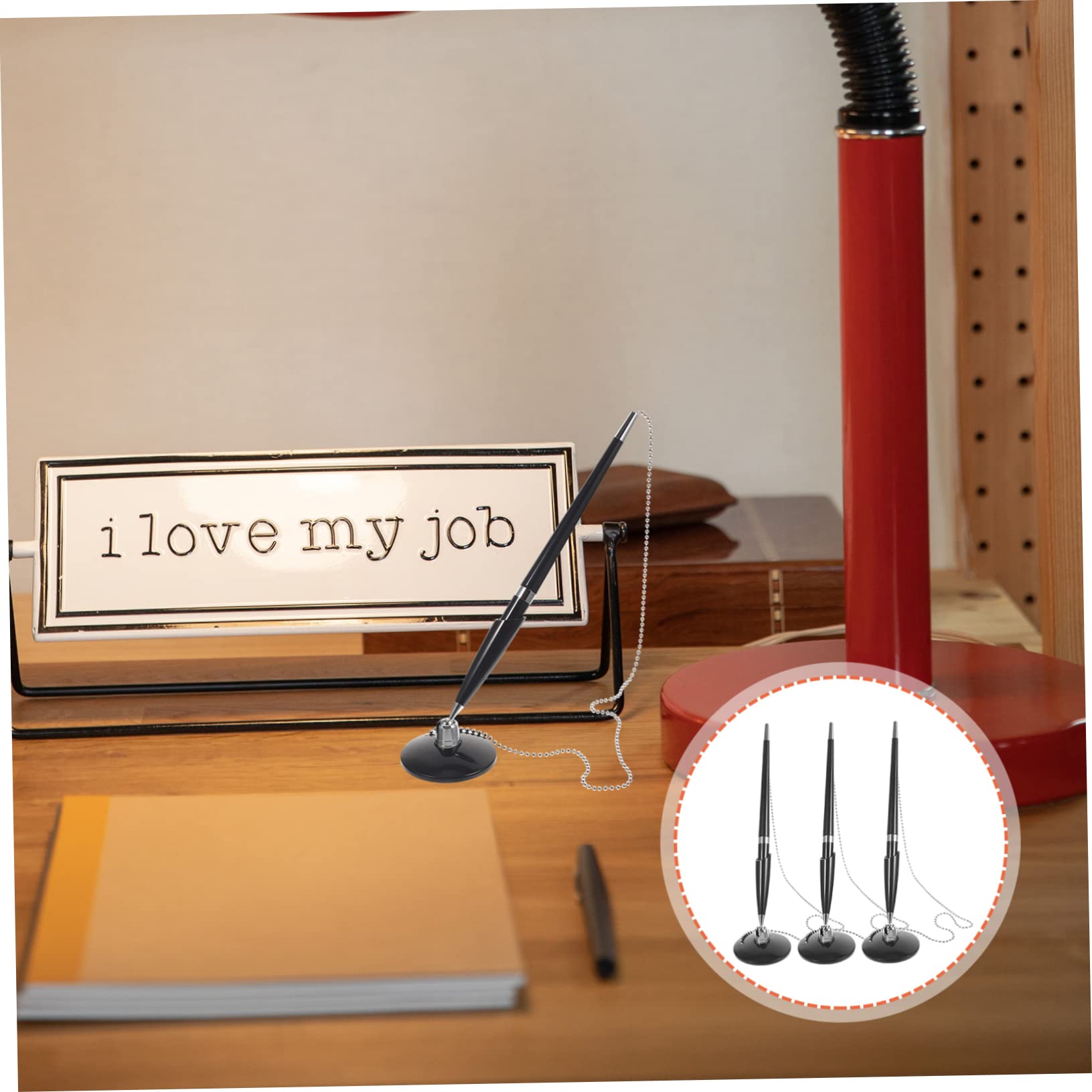 DOITOOL 12 Stück Teiliges Schreibtisch Kugelschreiber mit Kette Ergonomischer Business Kugelschreiber für Büro Hotel und Empfang Schnelltrocknende Rutschfestes Design Langlebiger