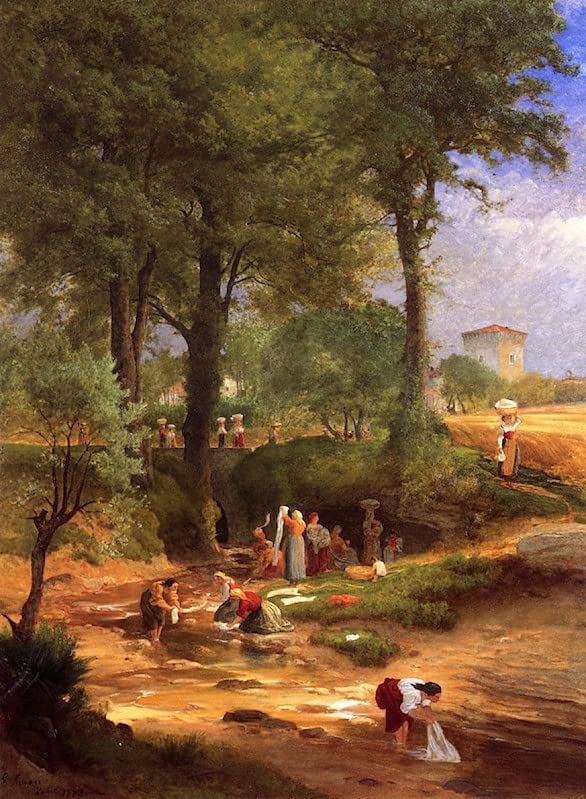 Poster George Inness Lavage du jour près de Pérouse toile 50x70