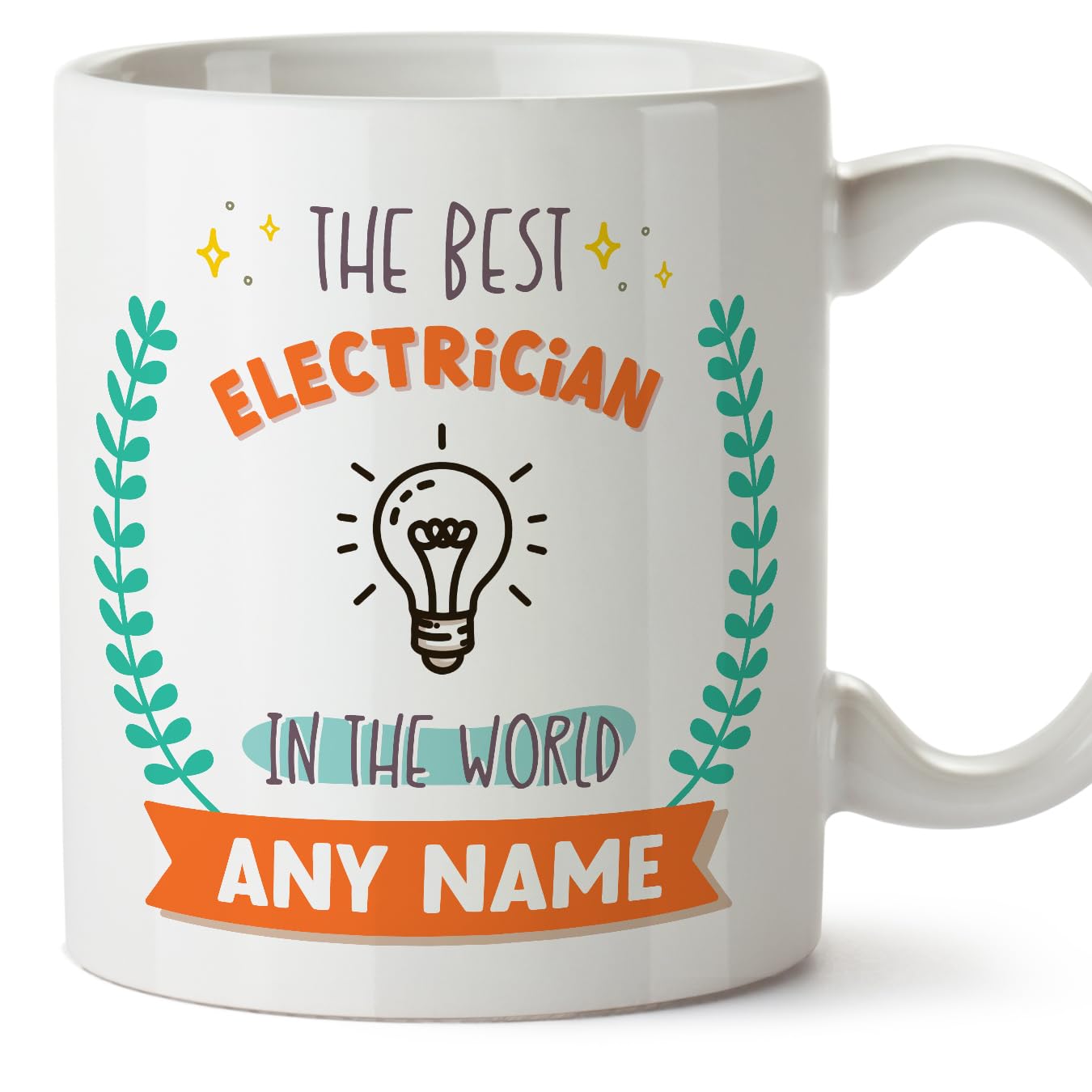 MUGFFINS Electrician Mug - in English - World's Best - with Doodle - Funny Gift for Colleagues - Ceramic 11oz Mug โ image 1
