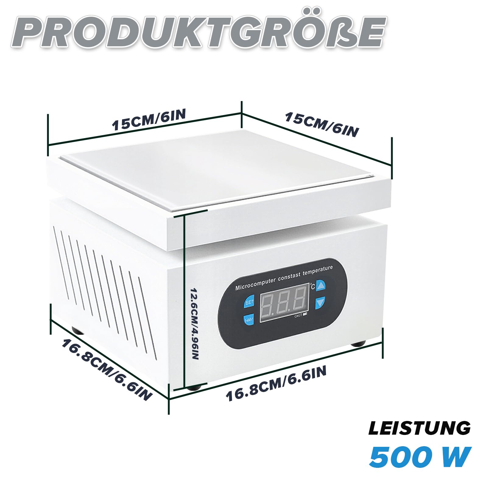 550W Heizplatte, 400° C PCB Lötstation Heizplatte, Digitale LED Kochplatte Mikrocomputer Elektrische Lötheizplatte, Vorheizen Lötheizplatte für Lab Lötstation Schweißer, 150X150mm (EU Stecker)