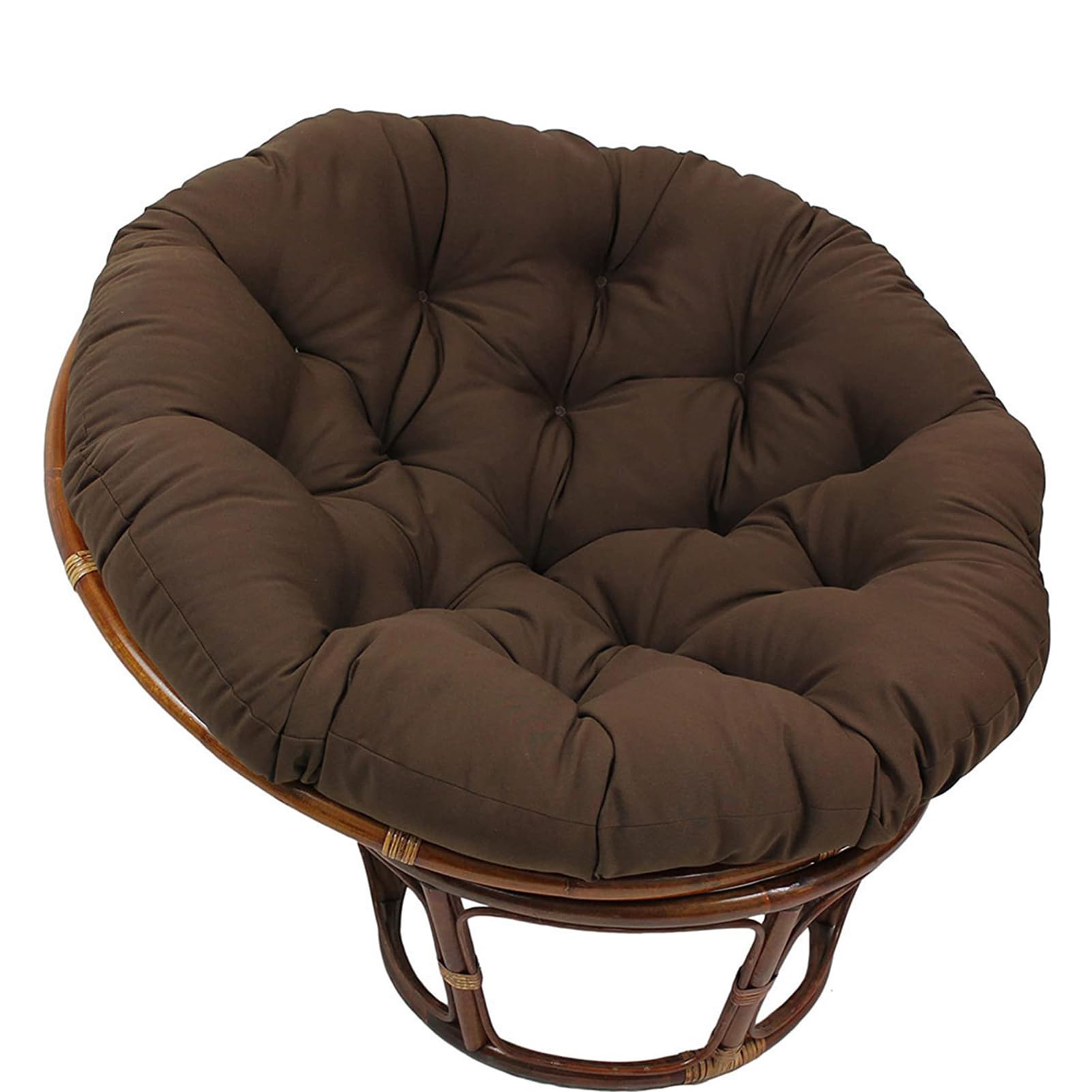 Papasan Chair Cushion Outdoor,Waterproof Hanging Chair Cushion Round Seat Cushion,Comfortable Chair Pad Removable Seat Cushion for Garden Chair, Rattan Chair,Swing Chair,Brown,160cm