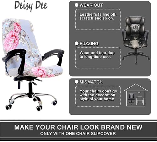 Miniatura 10 de Deisy Dee - Fundas para silla de oficina para computadora, para silla de oficina y elástica, giratorias, solo fundas para silla C162