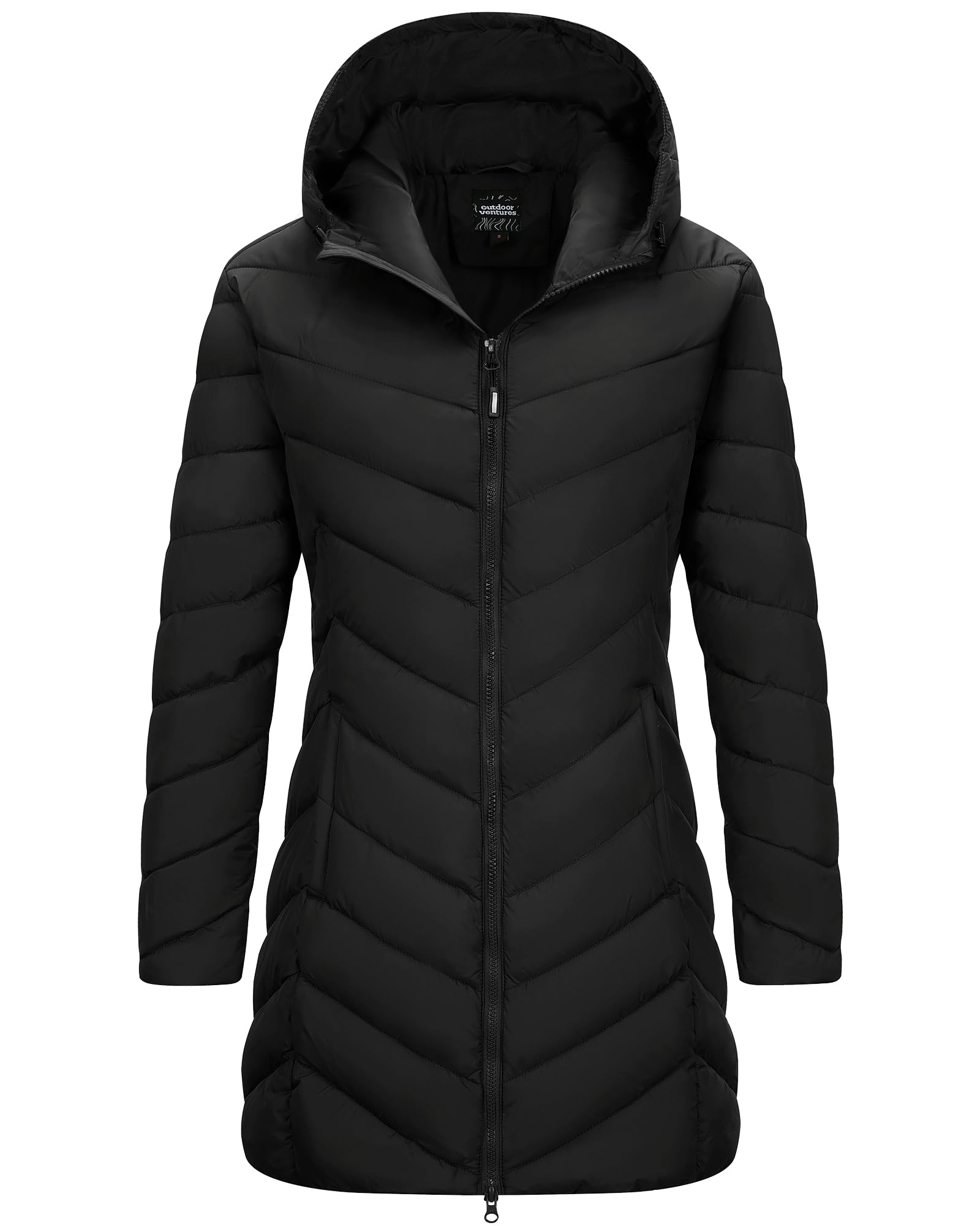 L9WEI Herfstjas met capuchon dames windbreaker effen kleuren casual gewatteerde outdoor winddicht lichte overgangsjas, X01 - zwart, L