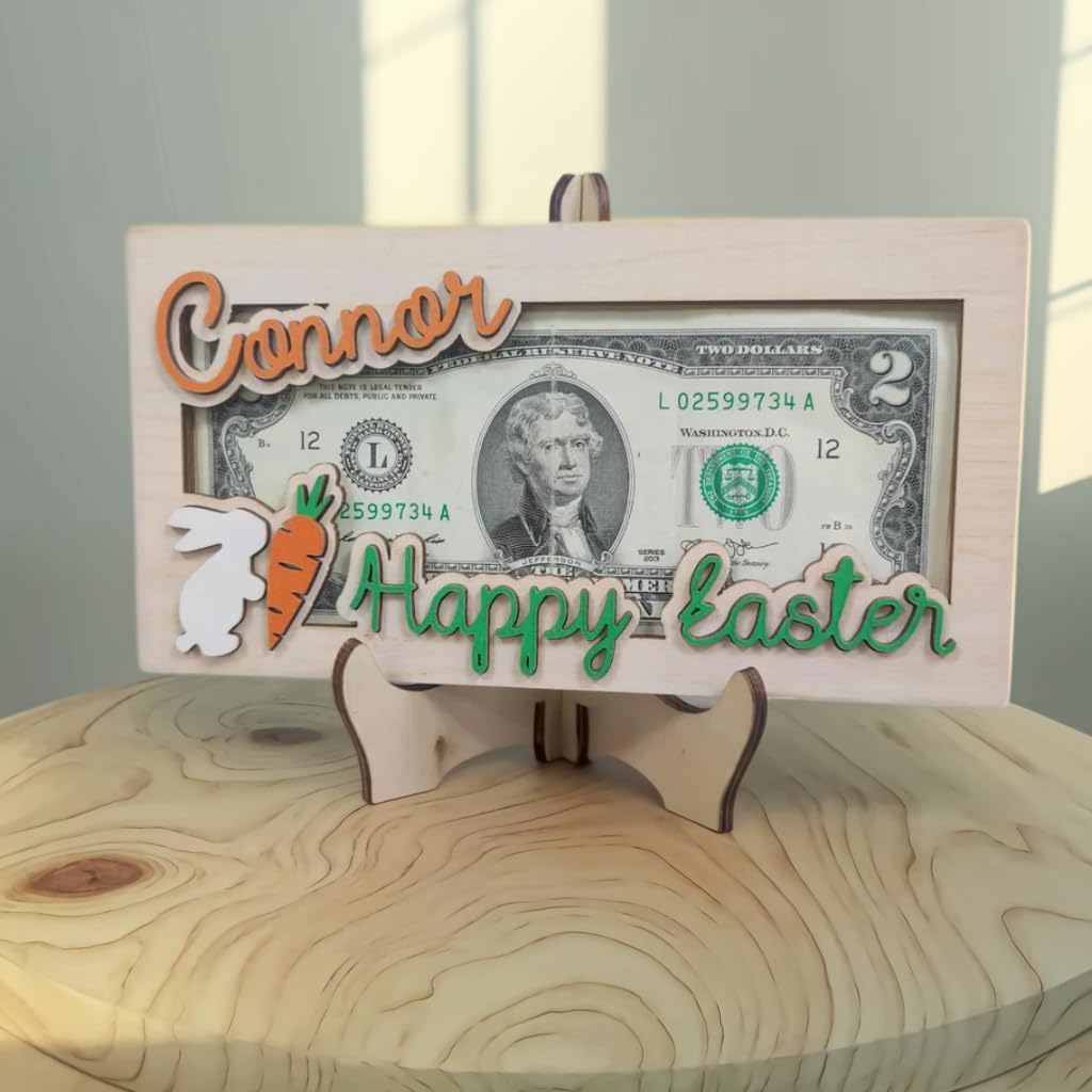 Personalized Easter Money Holder, Custom Money Holder, Easter Basket Stuffers, Easter Bunny Egg Money Holder