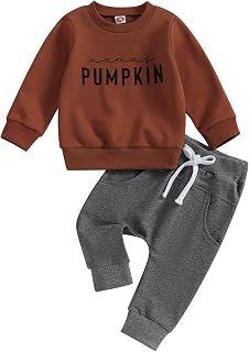 Baby Boy Halloween Outfits Daddys Mamas Pumpkin Sweatshirt Long Sleeve T-Shirt Pants Set Fall Clothes