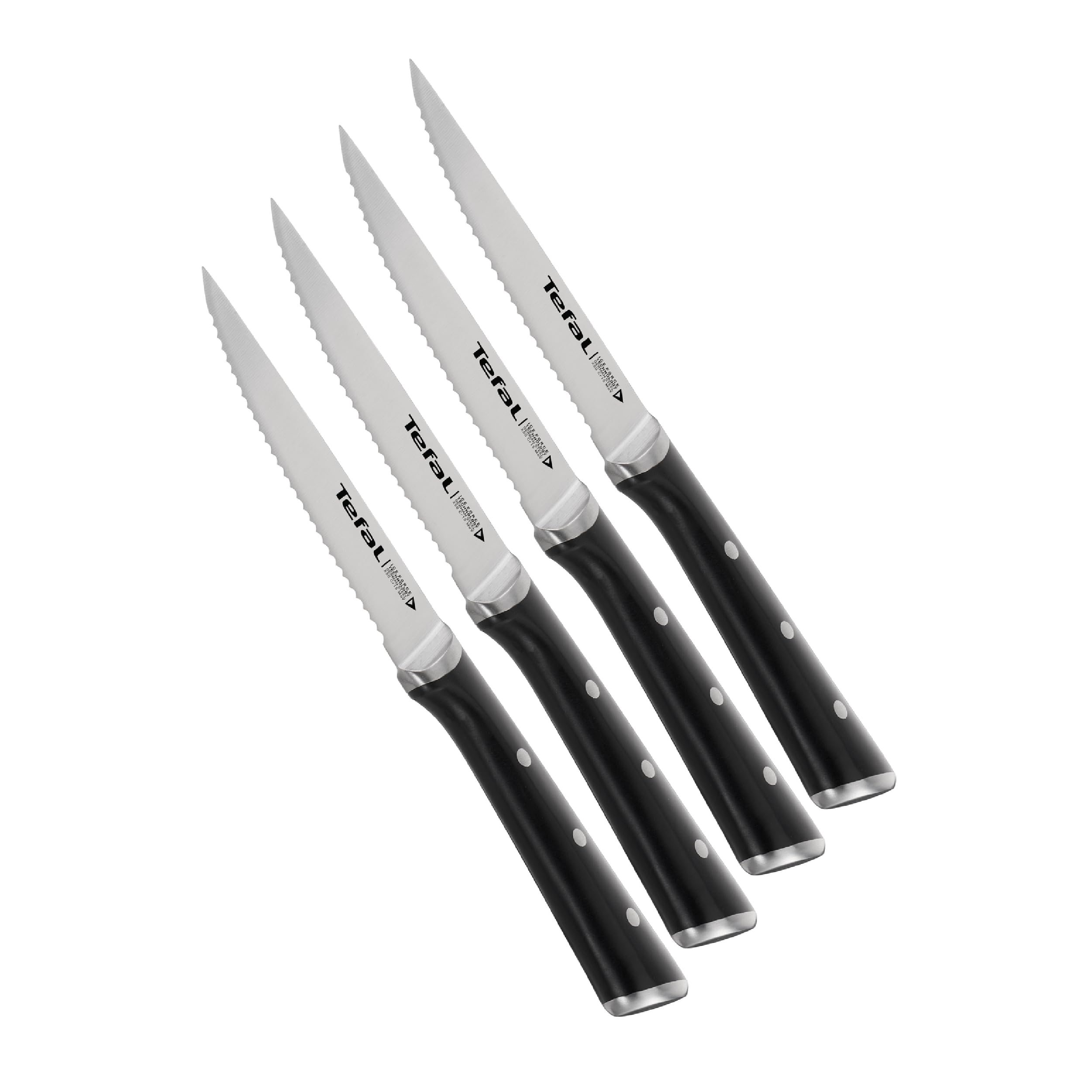 TefalIce Force Stainless Steel Steak Knives - 11cm - Set Of 4 - Premium Design - K232S414