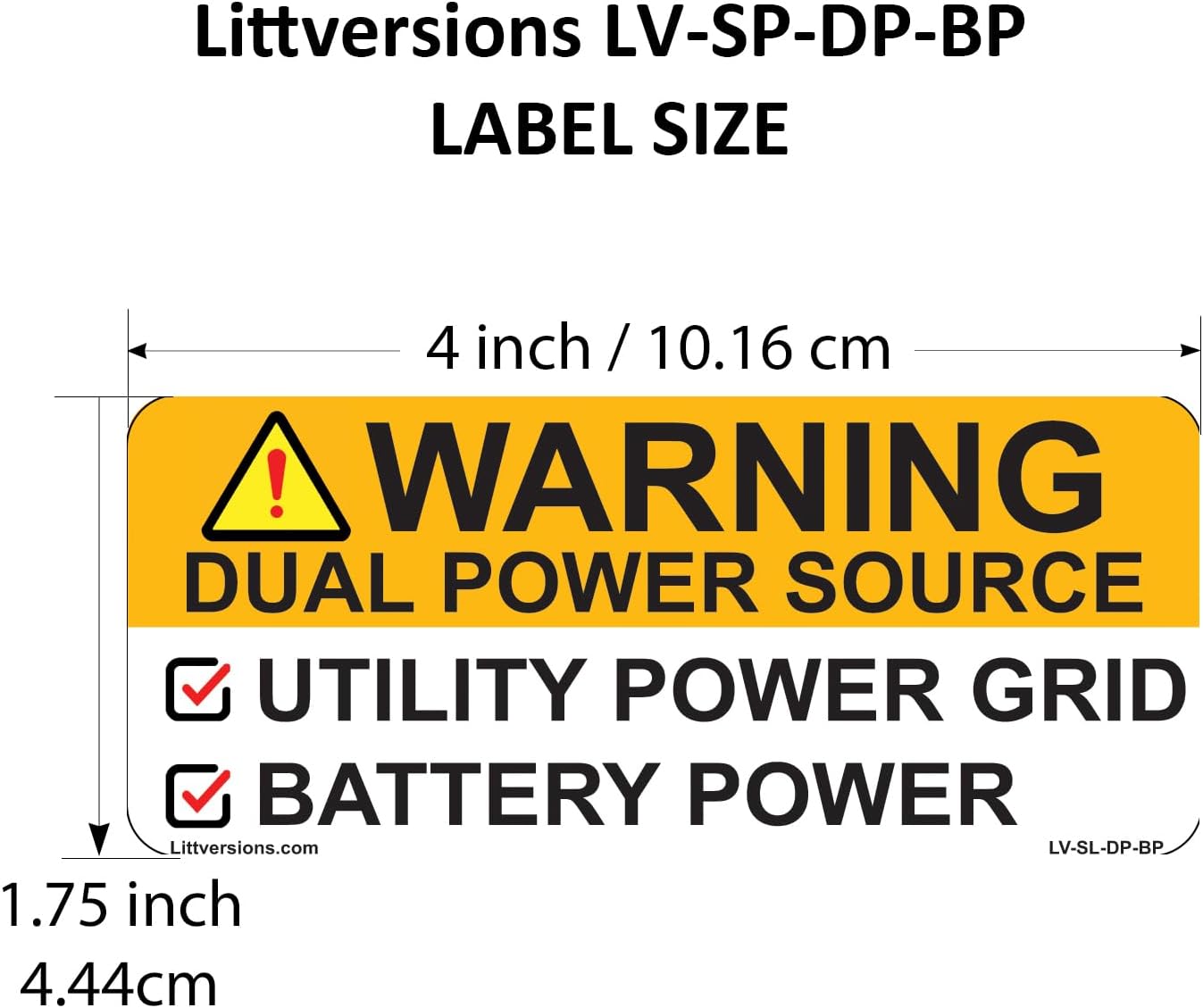 10 Pack 4"x 2" Solar NEC Complaint Warning Dual Source Utility Power Grid Battery Power Inverter Laminated Labels Sign Sticker Notice
