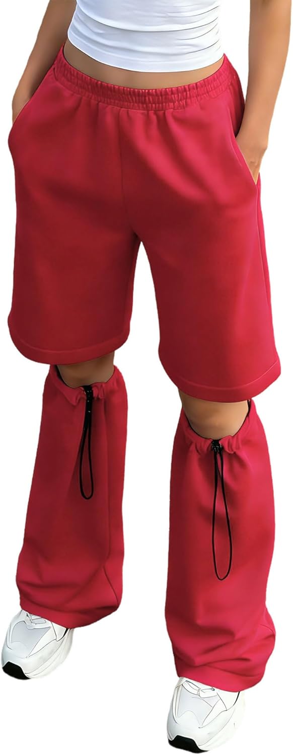 YiZYiF Sweatpants for Women Casual Safari Hiking Pants Outdoor Convertible Elastic Waistband Trousers