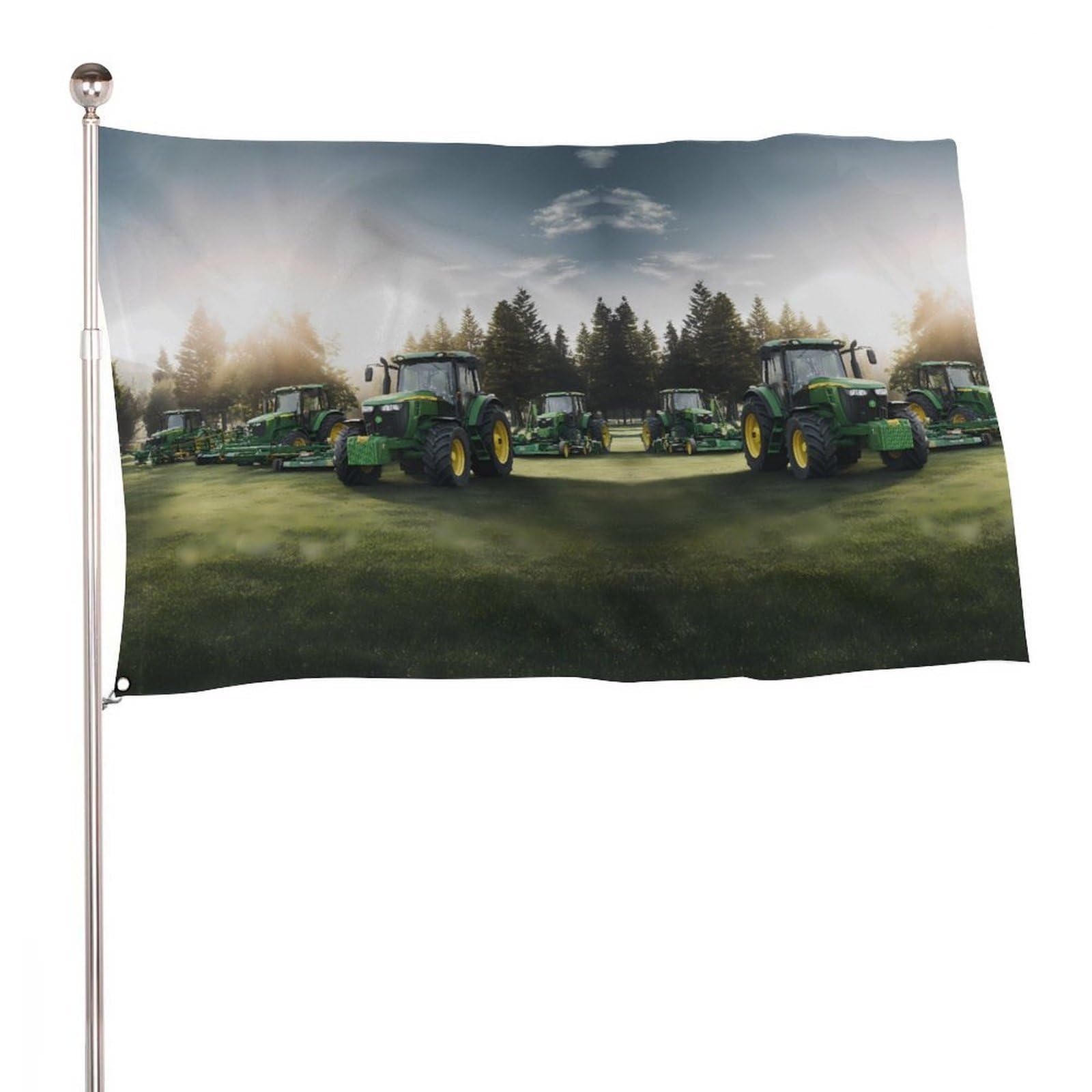 Banderas de recuerdo para jardín con diseño de tractor agrícola en fiestas camperas