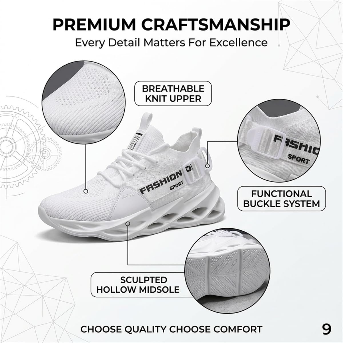 Turnschuhe Herren Damen Sportschuhe Laufschuhe Atmungsaktiv Leichtewichts rutschfeste Gym Fitness Schuhe Fashion Luftpolster Sneaker EU 36-46