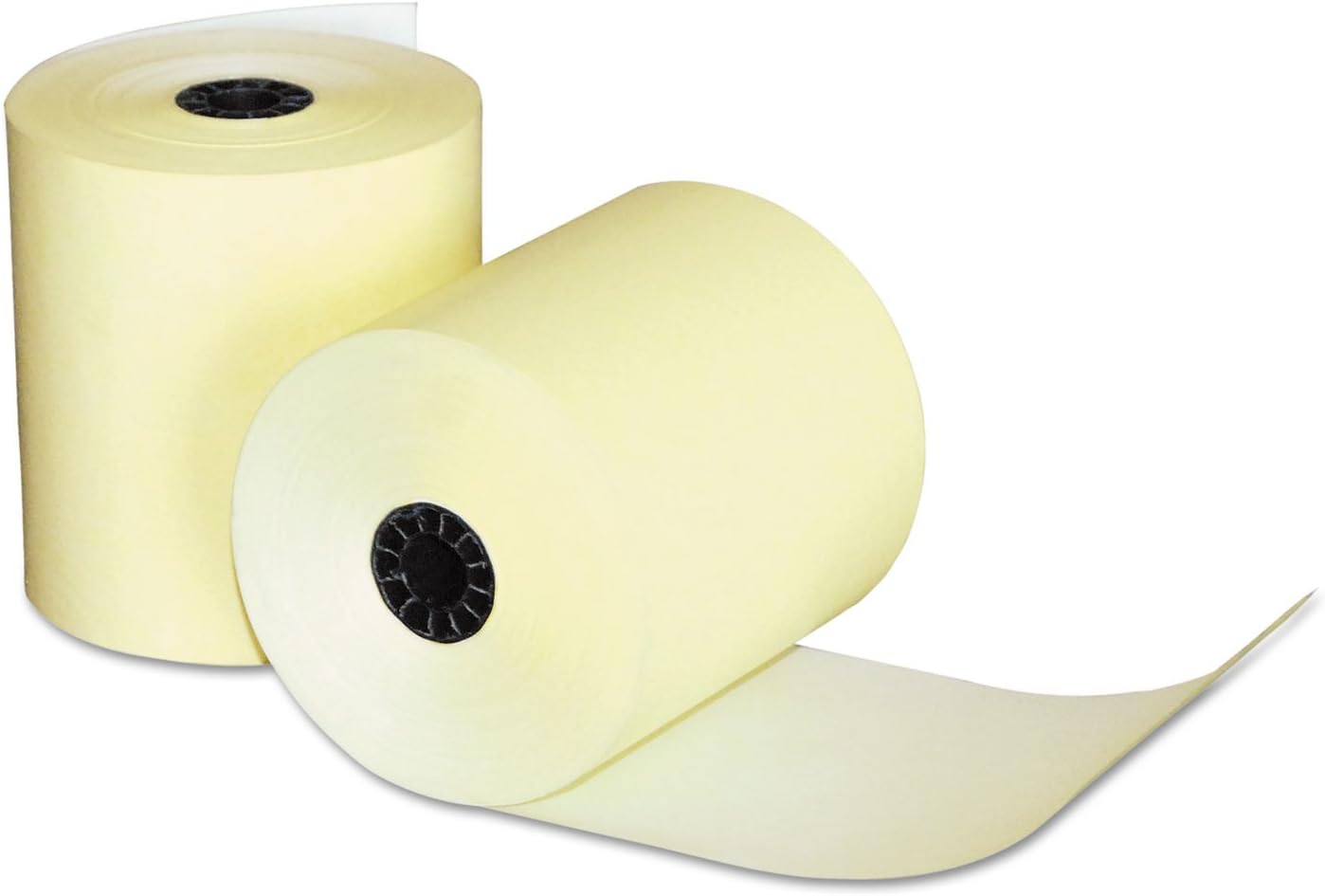 Quality Park Single-Ply Black Image Thermal Paper Calculator and POS/Cash Register Rolls, 3.125 Inches x 230 Feet, Canary Yellow, Box of 50 (15617)