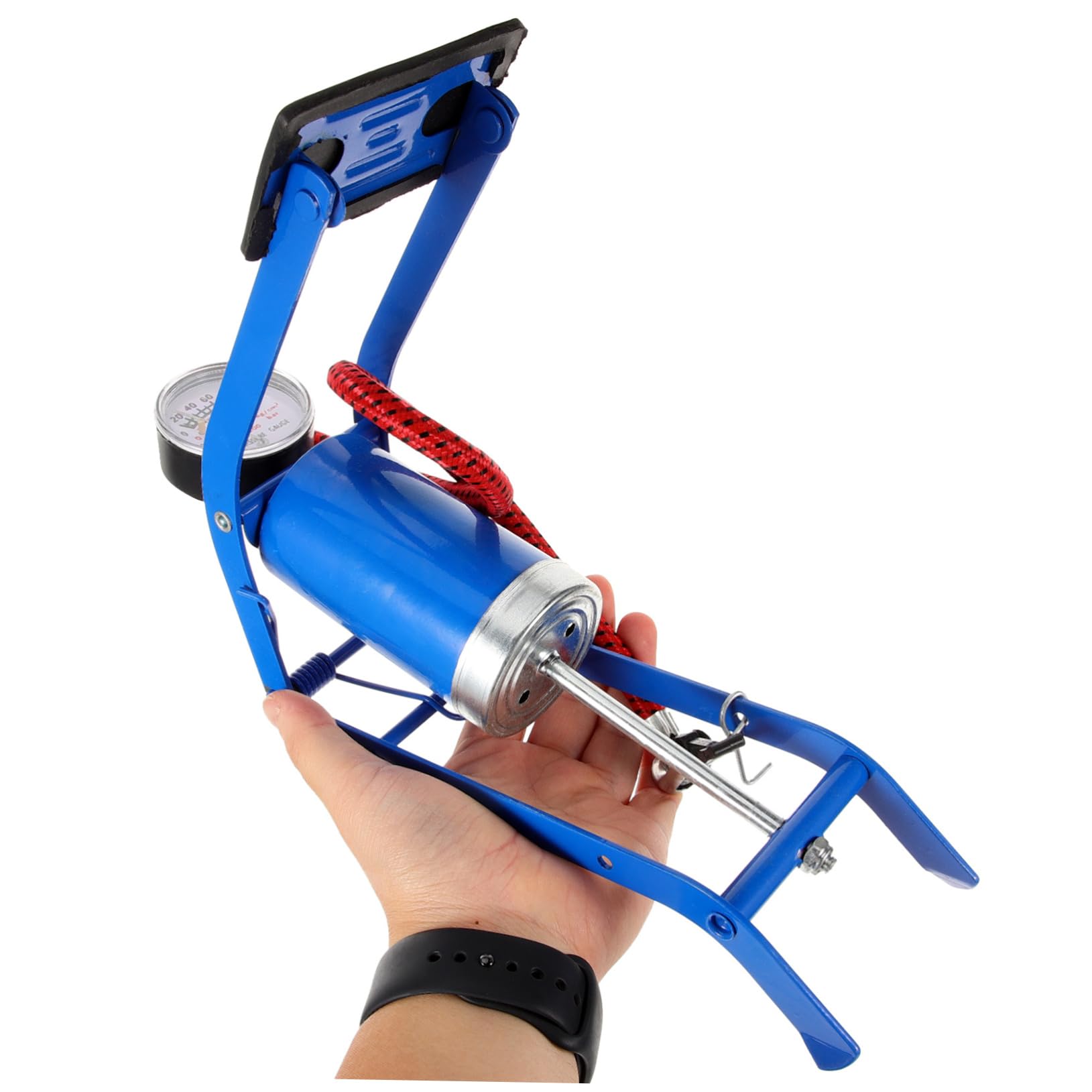 UPKOCH aktivierte Standpumpe Auto Reifenpumpe Fahrrad Rennrad Reifenpumpe Pumpe für den Zyklus Luft Pumpbike Hochdruck-Fußpumpe Standpumpen Inflator Bodenpumpe Eisen Blau