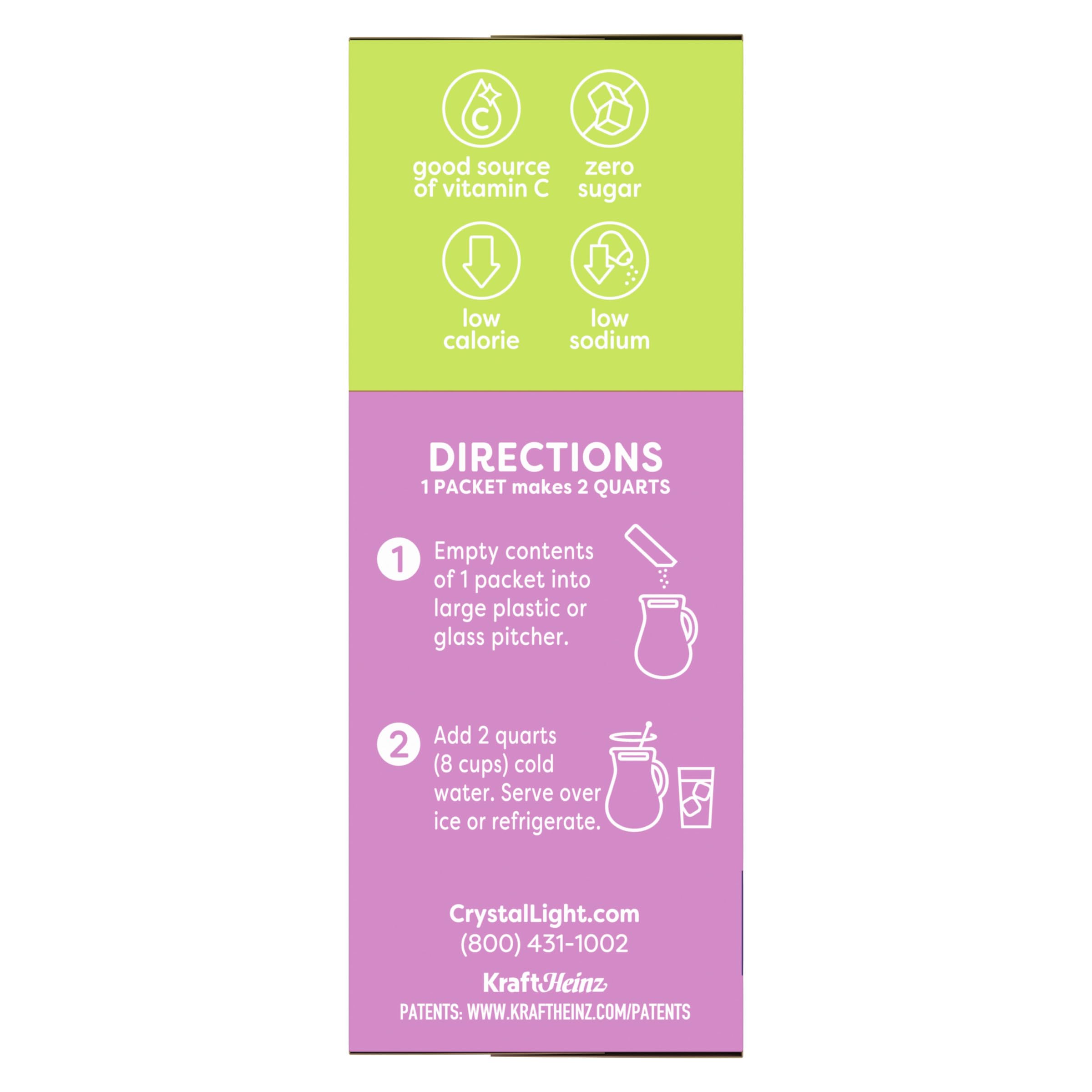 Crystal Light Drink Mix, 60 Pitcher Packets, for Flavorful Hydration and Shareable Refreshment, Naturally Flavored Raspberry Green Tea with other natural flavor, Made with Green Tea, 1.87 oz each