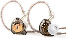 Fones de ouvido KZ EDX PRO com 1DD, Yinyoo EDX PRO fones de ouvido intra-auriculares com fio Hi-Fi Deep Bass Sound com 1DD Novo 10 mm Dynamic Driver Over Ear Headset com cabo destacável (preto, sem microfone)