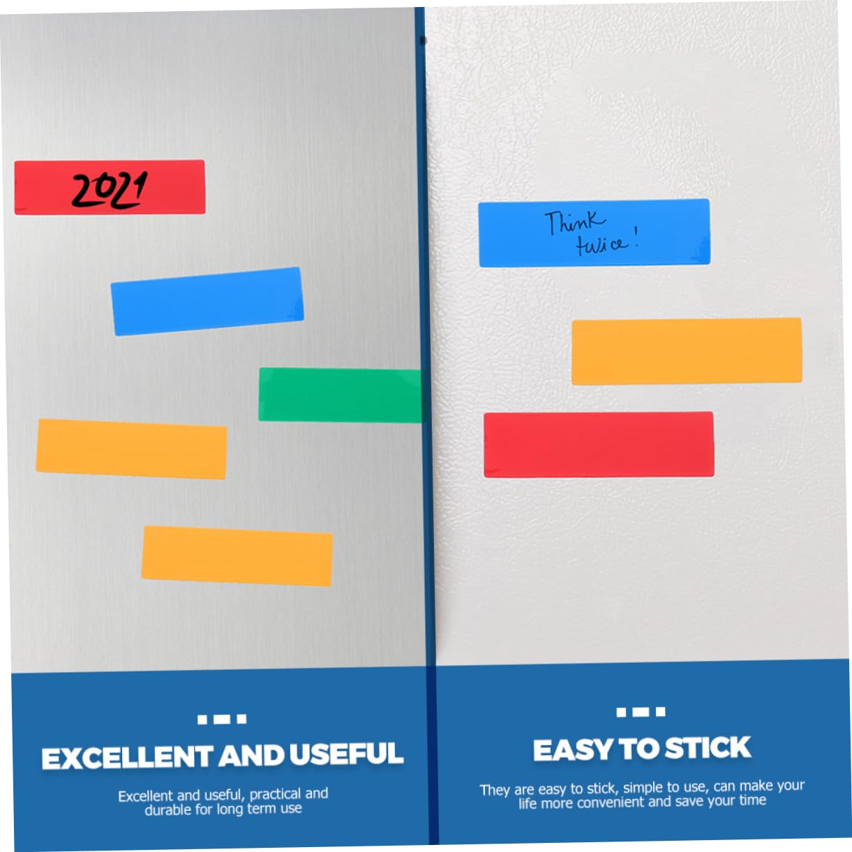 Tofficu 60 Pezzi Etichette Magnetiche Cancellabili a Secco Scrivibili Su Magneti Per Ufficio Cucina Scuola Colori Vivaci