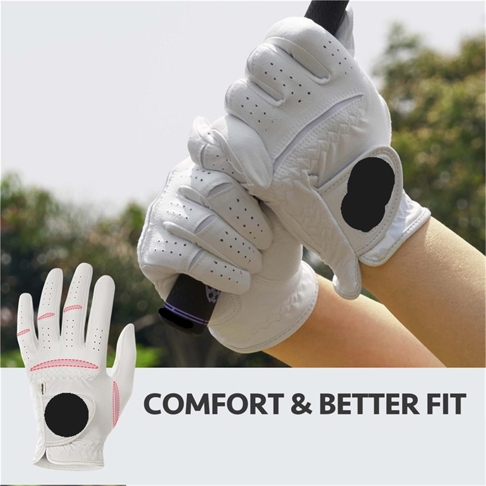 Guanto da golf Guanti da golf uomo, 2 pezzi, for golfista destrorso, mancino, antiscivolo, resistente all'usura, confortevole, traspirante, in tessuto per principianti(Right Hand,Medium 23)