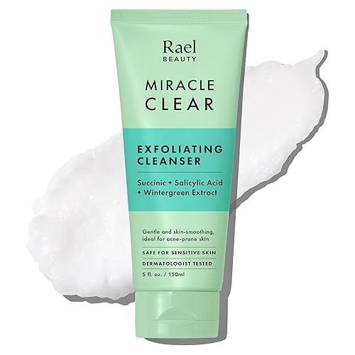 Rael Miracle Clear Limpiador exfoliante Limpiador con ácido succínico minería para el cuidado de las imperfecciones y desobstruye los poros sin
