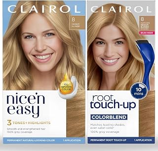 Nice'n Easy 8 Medium Blonde Permanent Hair Dye & Root Touch-Up Multi-Pack Bundle