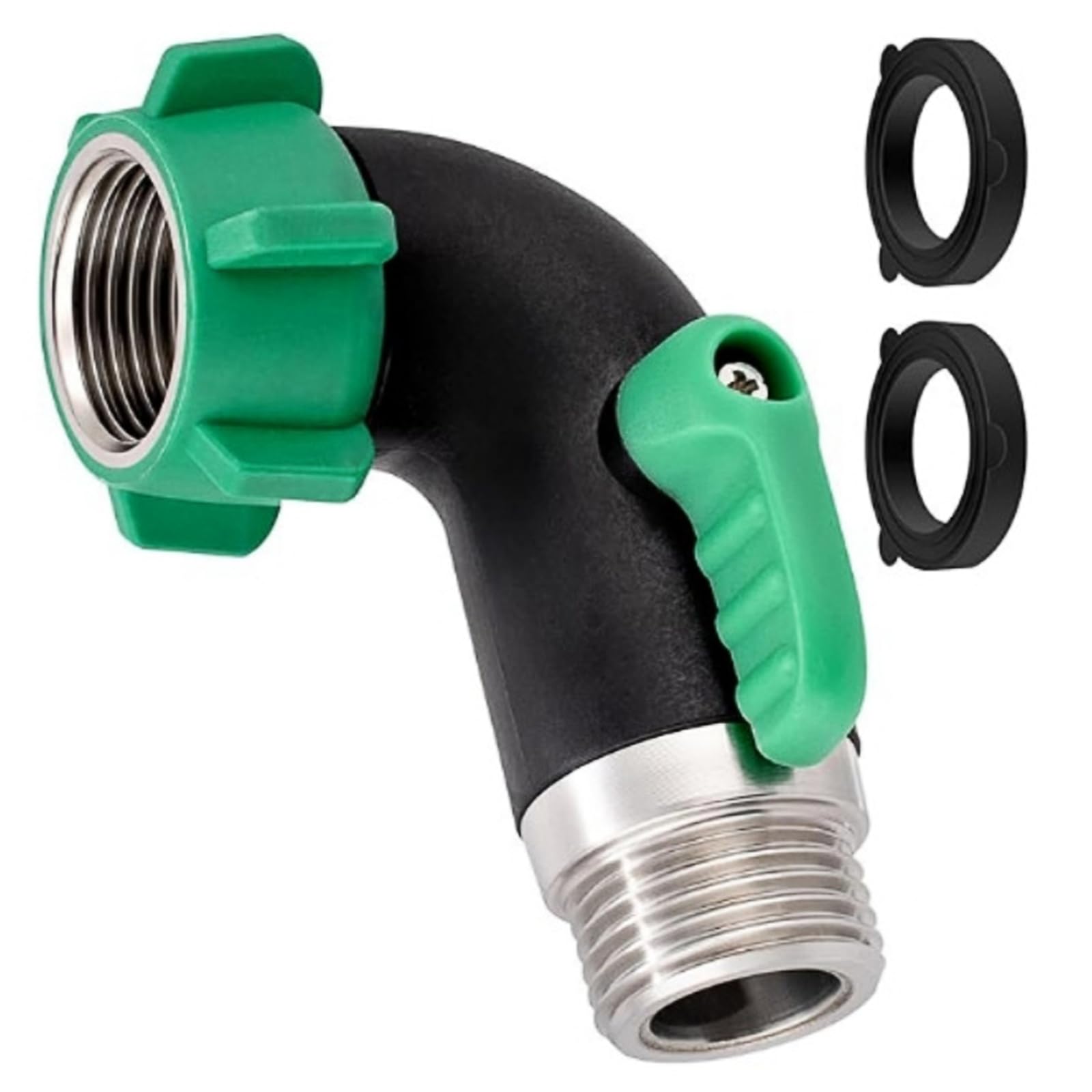 Jazuaiao 90 Degree Model Stainless Steel Water Pipe Stop Valves, 3 / 4Inch Leakproof Garden Hose Connector With Enduring Garden Hose Shut Off Valves
