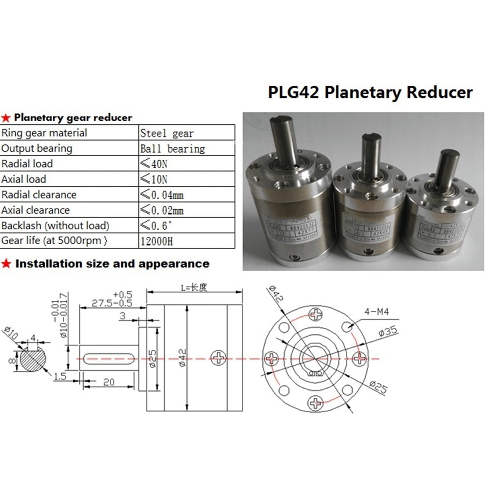 Reductores de velocidad Caja De Cambios De Reductor Planetario De 42 Mm For 775/795 Corriente Continua Motor For Combatir El Modelo De Robot Modelo De Brazo Mecánico Automatización Industrial