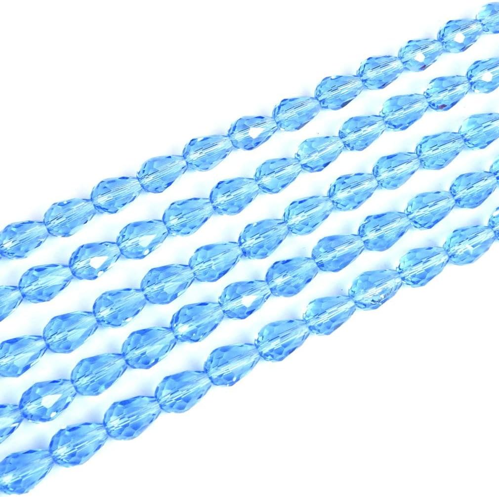 300pcs Czech 12mm Faceted Teardrop Crystal Glass Loose Beads Spacer Bulk Light Sapphire Blue for DIY Jewelry Craft Making CCT-1214 - Image 3