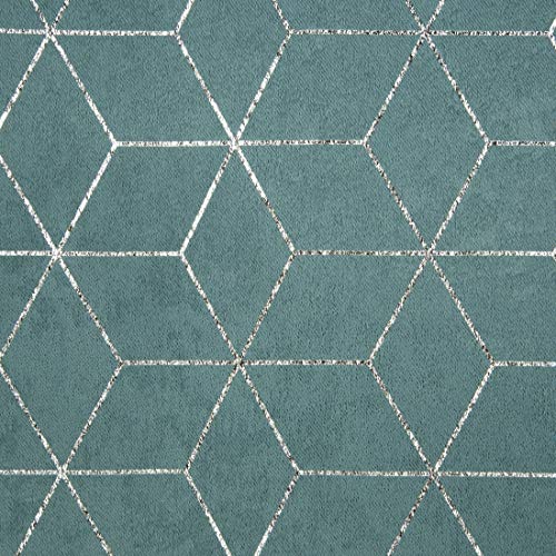 Rideau doux turquoise à motifs géométriques élégant et lisse - 8