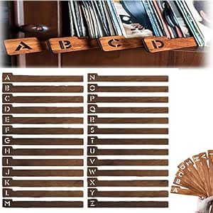 26 Stück Holz Register für A-Z Alphabetische Schallplatten – CD/DVD Organizer 26 Stück Holz Register für A-Z Alphabetische Schallplatten – CD/DVD Organizer