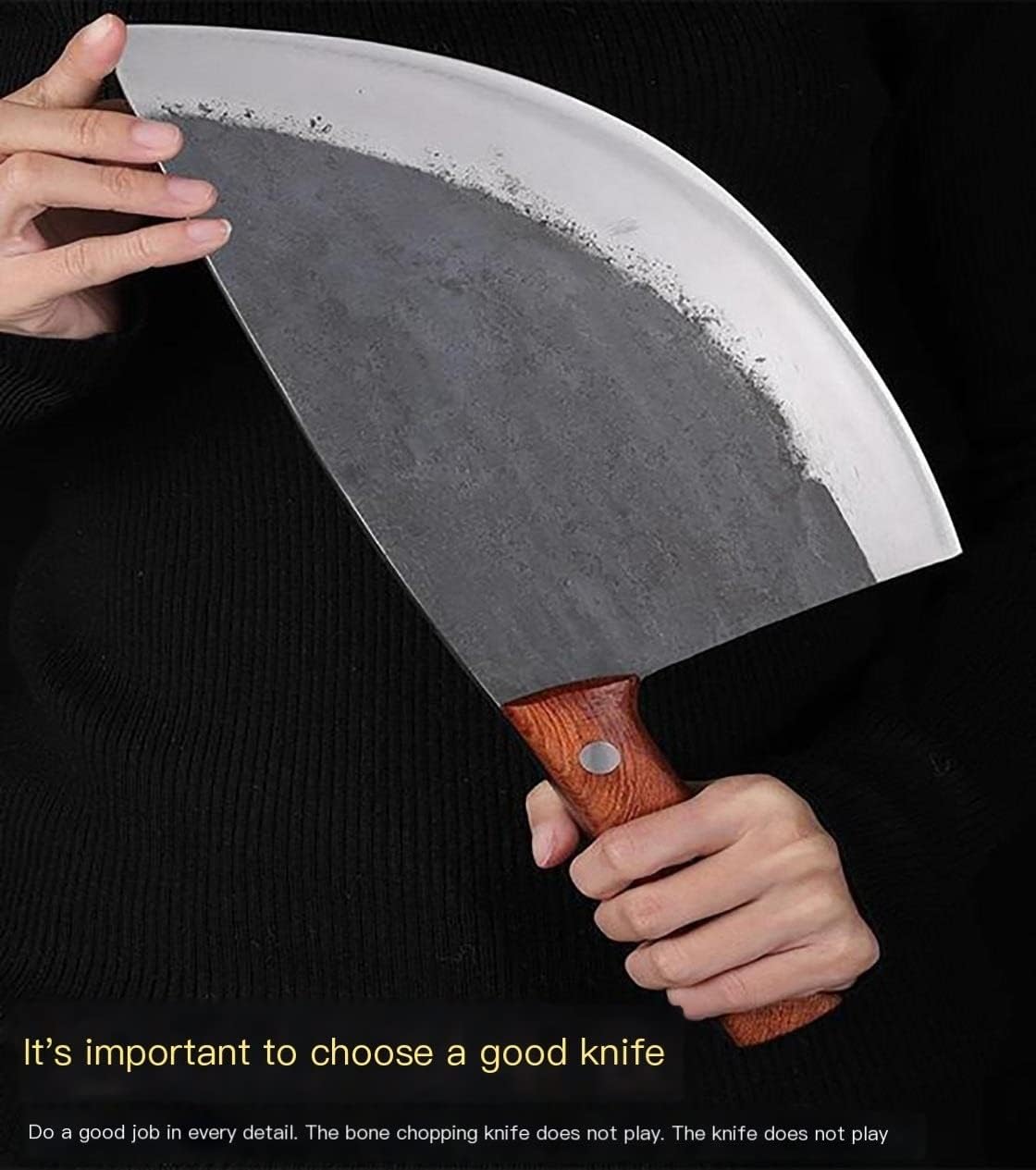 Meat cleaver, Heavy-duty spring steel hand-forged bone chopper thickened bone chopper chopped bone knife chopped bone butcher knife Cleaver Knife