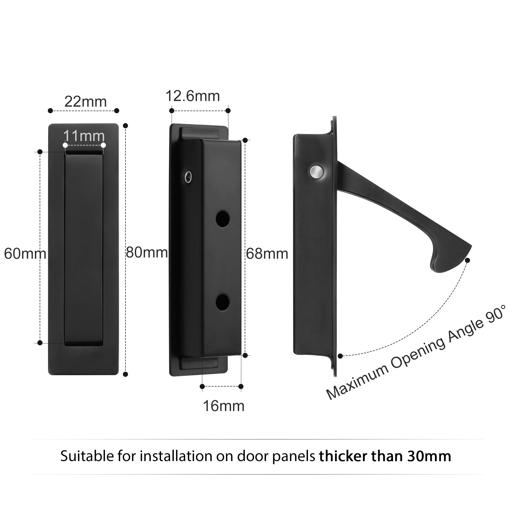 Malimali Sliding Door Handles and Edge Pull Set - Image 3