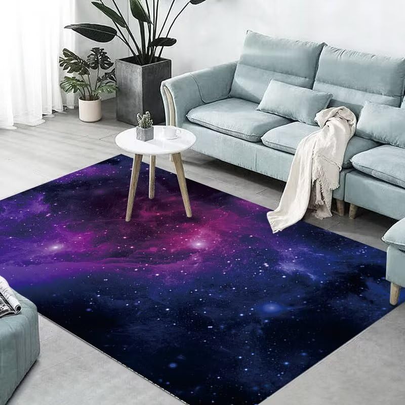 Tapis salon violet abstrait lavable pour protéger vos sols avec élégance et style
