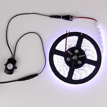 DC 5V-24V 5A PIR Motion Activated Sensor Switch with DC Coupler Cable for LED Strip Light