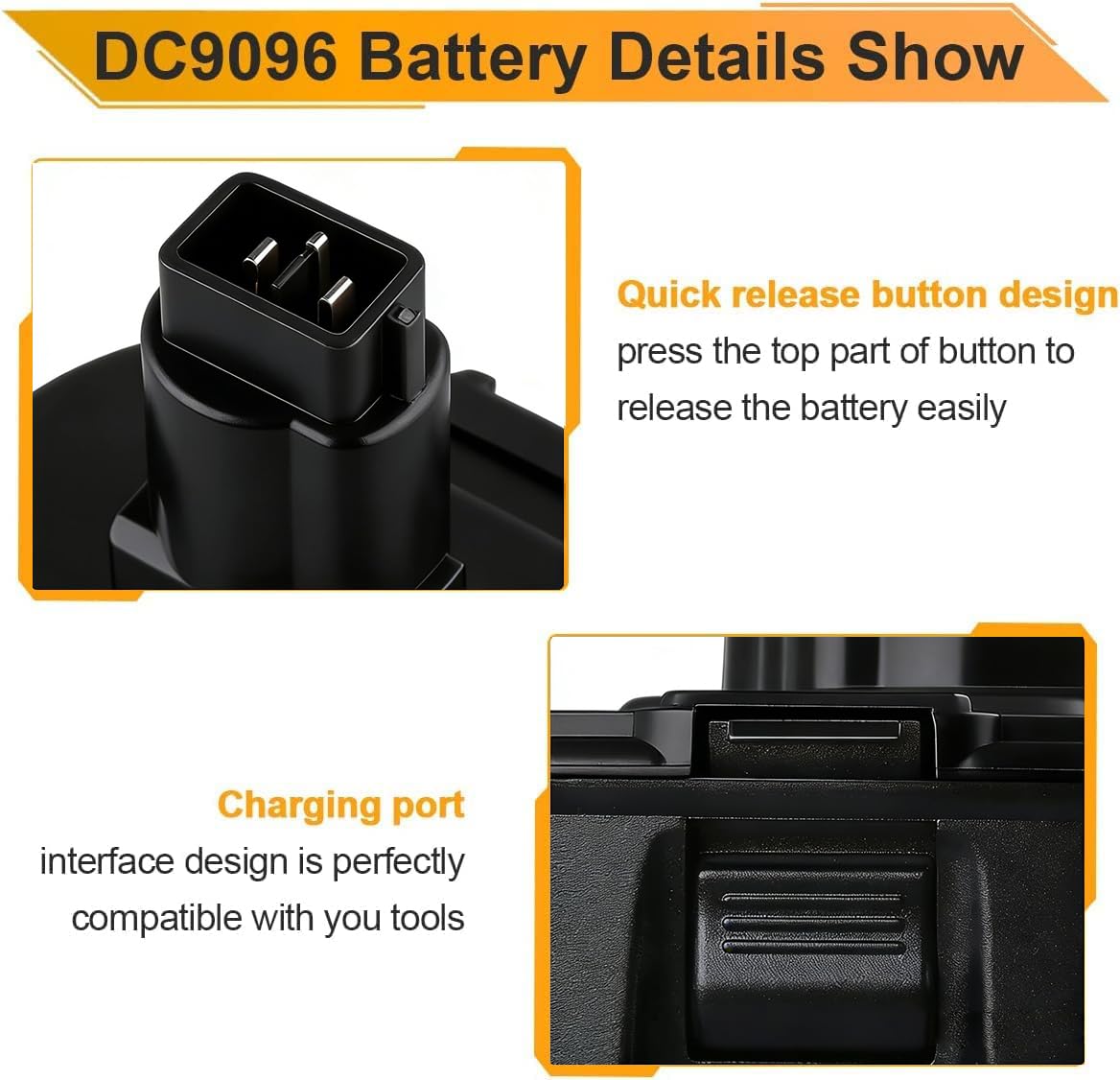 Lot de 2 batteries de rechange 18 V pour DeWALT : 18 V 5,0 Ah XRP DC9096 Ni-Mh compatibles avec les outils électriques sans fil DC9098 DC9099 DW9095 DW9096 DW9098