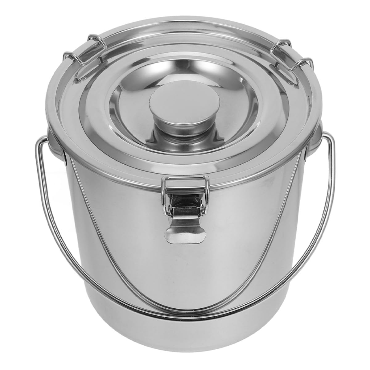 Seau Hermétique en Acier Inoxydable 9l avec Couvercle Scellé, Conteneur de Stockage Alimentaire Polyvalent et Design Simple, pour Camping Cuisine