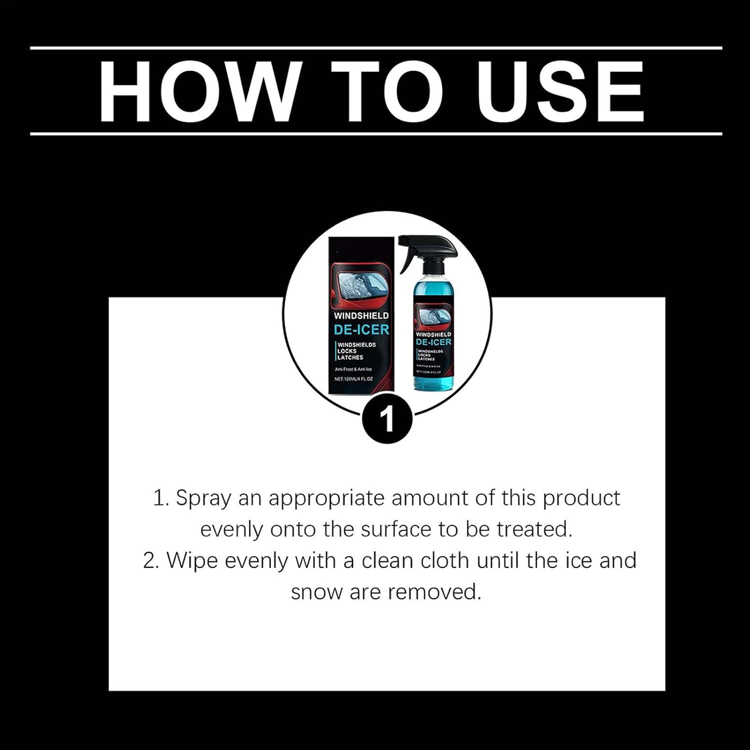 Car Ice Removal Spray - Vehicle Maintenance Winter 120ml | Car Window Ice Removing Agent | for Truck Sedan RV Morning Routine Windscreen Rearview Mirror Side Glass Door Locks