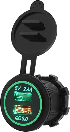 Cargador de Coche USB Doble para Dispositivos Apple y Android 30W / 3.4A Super Quick Charge QC3.0, Motos Accesories (Color : Green)