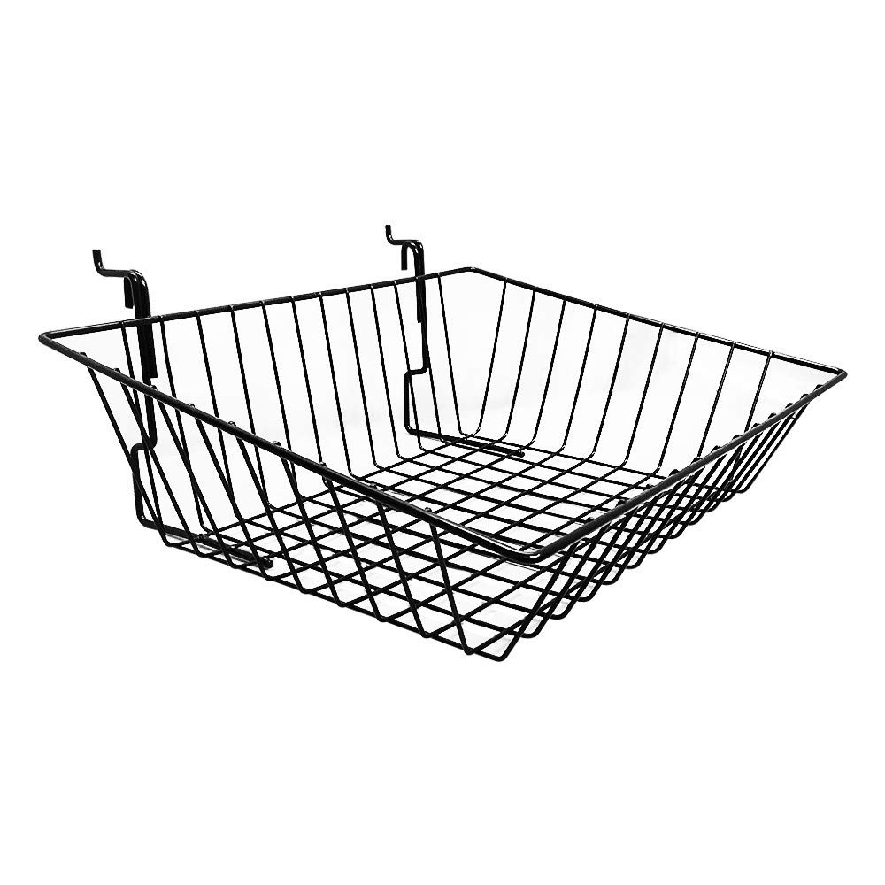 Prolinemax 6 Pc Black 15x12x5 Slatwall Gridwall Pegboard Shallow Front Sloping Basket Display Rack Fixture