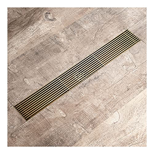 Drain de douche linéaire anti-odeur en bronze pour une salle de bain saine