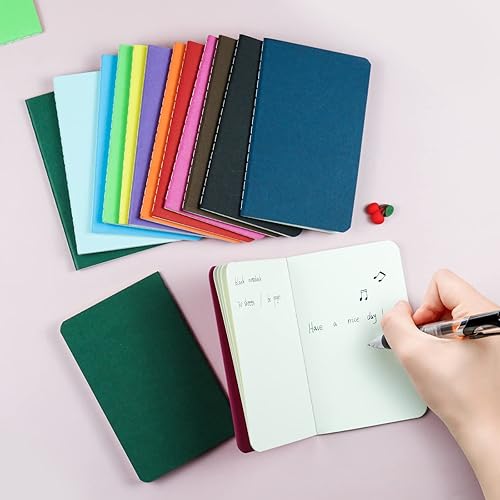 Miniatura 6 de Rinrda Paquete de 60 mini cuadernos de 3.5 x 5.5 pulgadas, mini cuadernos de notas para niños, juego de cuadernos de bolsillo pequeño, 12 colores