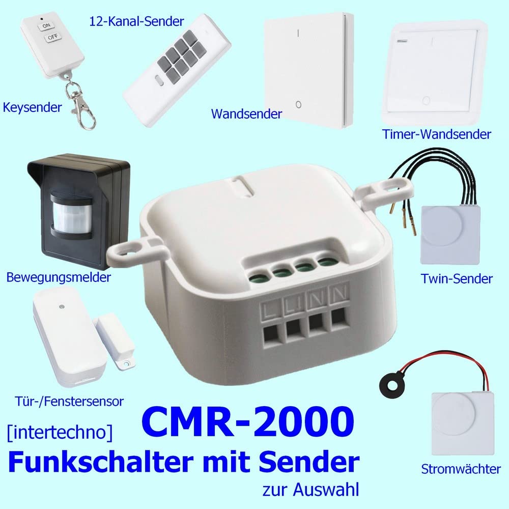 PI-117 Intertechno CMR-2000 Funkschalter + DIW-Funk Fenstersensor DFM-2000